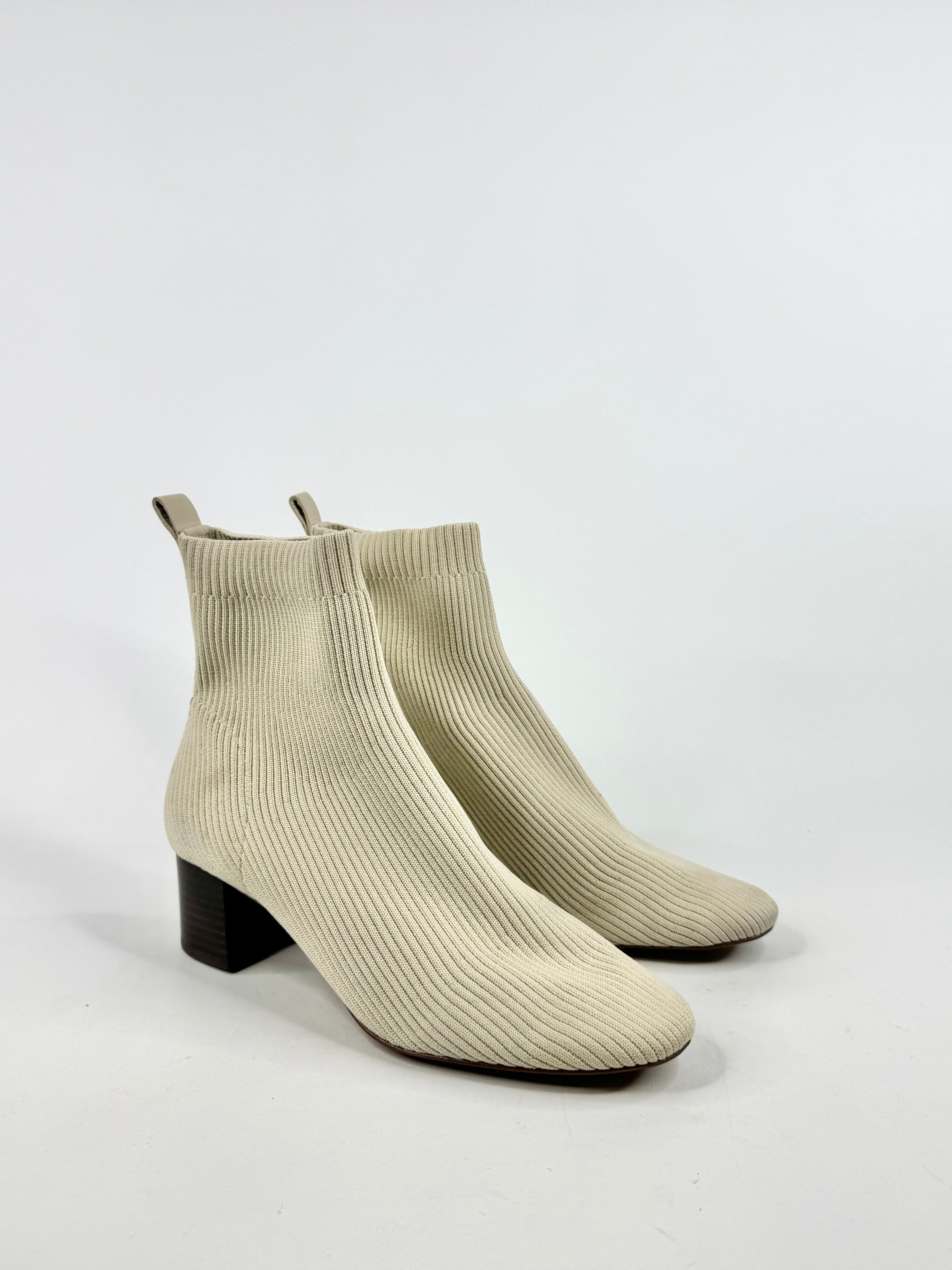 Everlane Ecru Knit Ankle Boots - EU40.5
