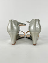 Ombeline Metallic Silver Leather Wedges - EU37.5