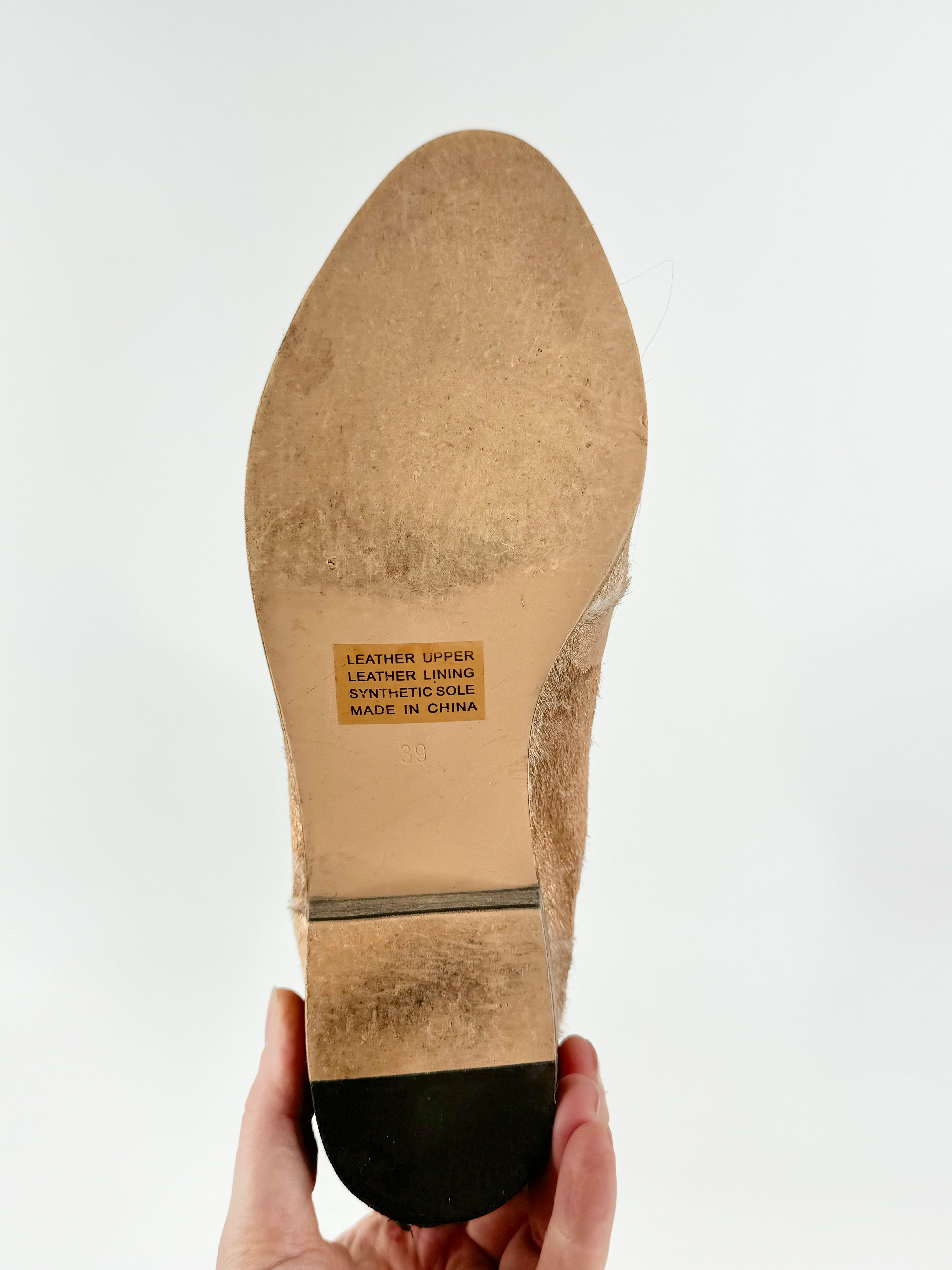 Mollini Rose Gold 'Zallas' Fur Ankle Boots - EU39