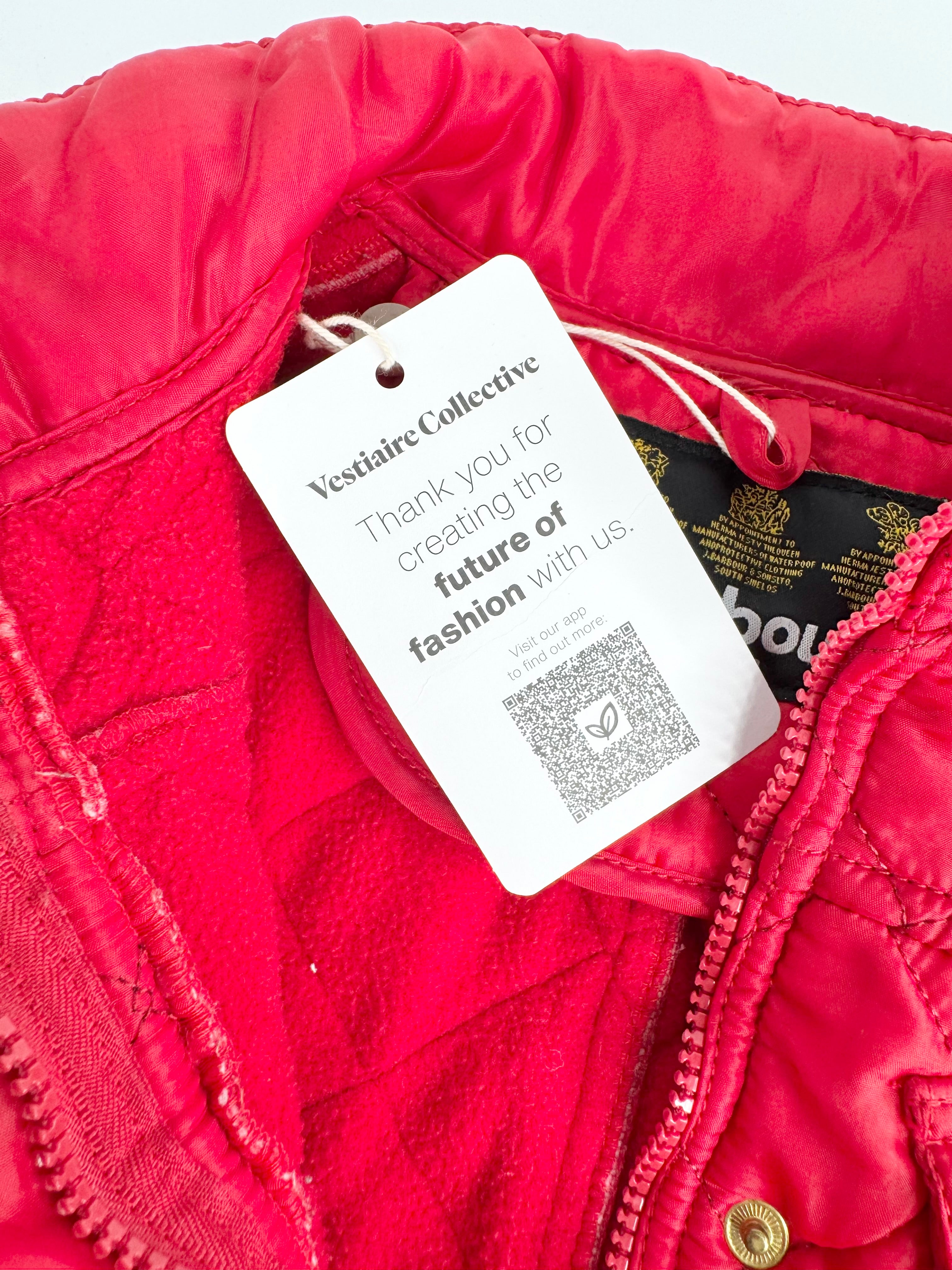 Barbour Red Quilted Belted Jacket - AU12