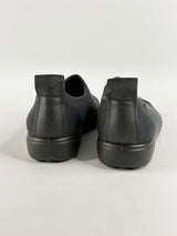 Ecco Black Leather & Gore-Tex Upper Slip Ons - EU42