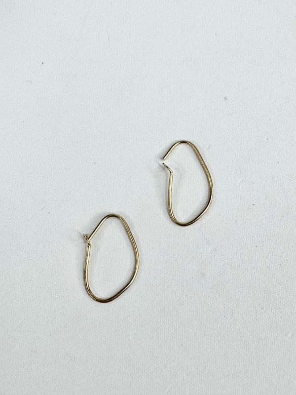 Gold Plated Silver Abstract Hoop Earrings