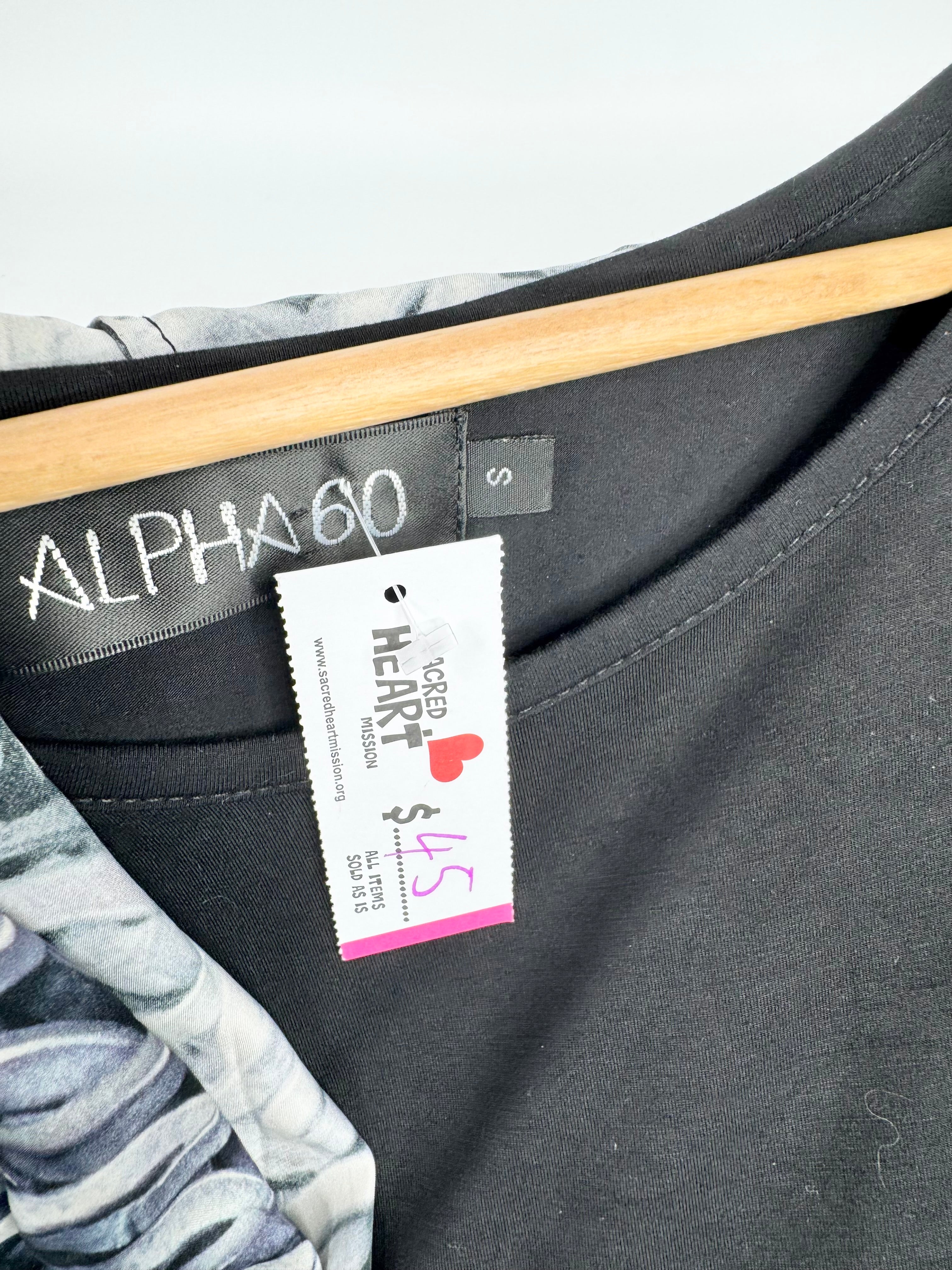 Alpha60 Over the Knee Black Dress & Chain Pattern Scarf - S