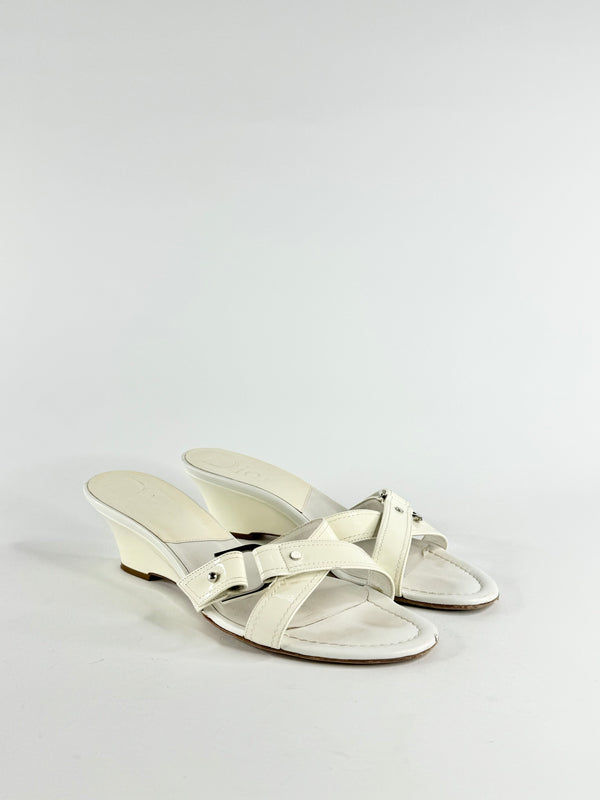 Christian Dior White Strap Mules - EU40