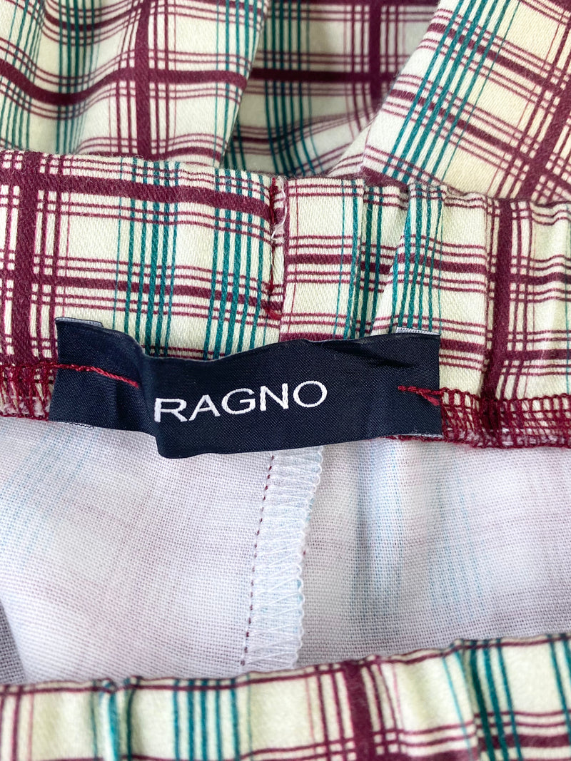 Ragno Plaid Cotton Blend Cigarette Slacks - AU10