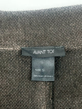 Avant Toi Linen-Blend Charcoal & Rust Contrast Knit Jacket - AU8/10