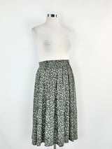 Vintage Karl Lagerfeld Floral Polyester Pleated Skirt - AU10