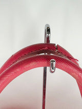 Oroton Crimson Red Leather Briefcase Bag
