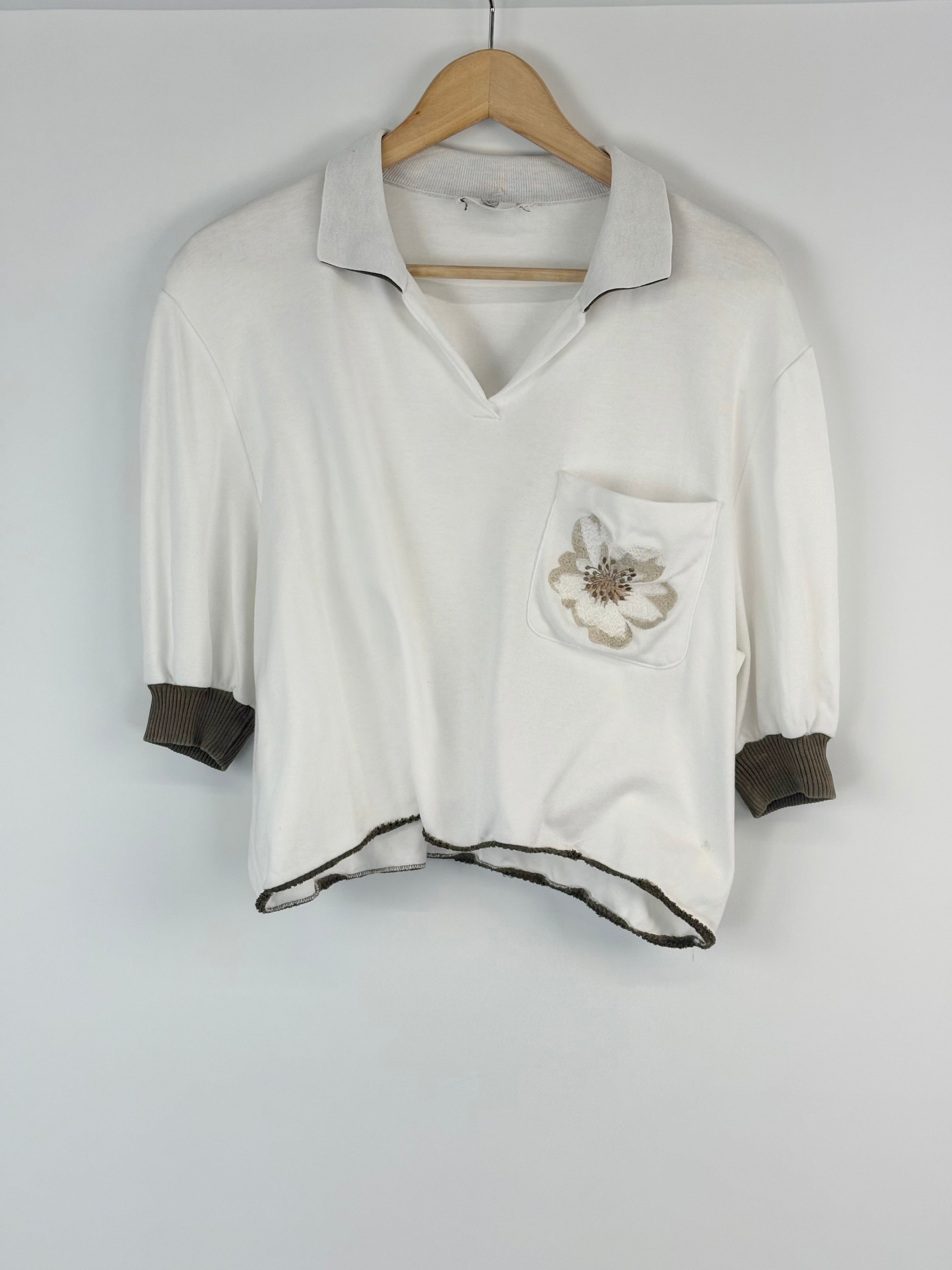 Valentino Studio Vintage White Cropped Polo - AU8/10