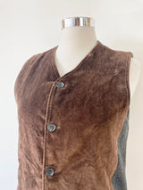 Husk Dark Brown Velvet Waistcoat - M