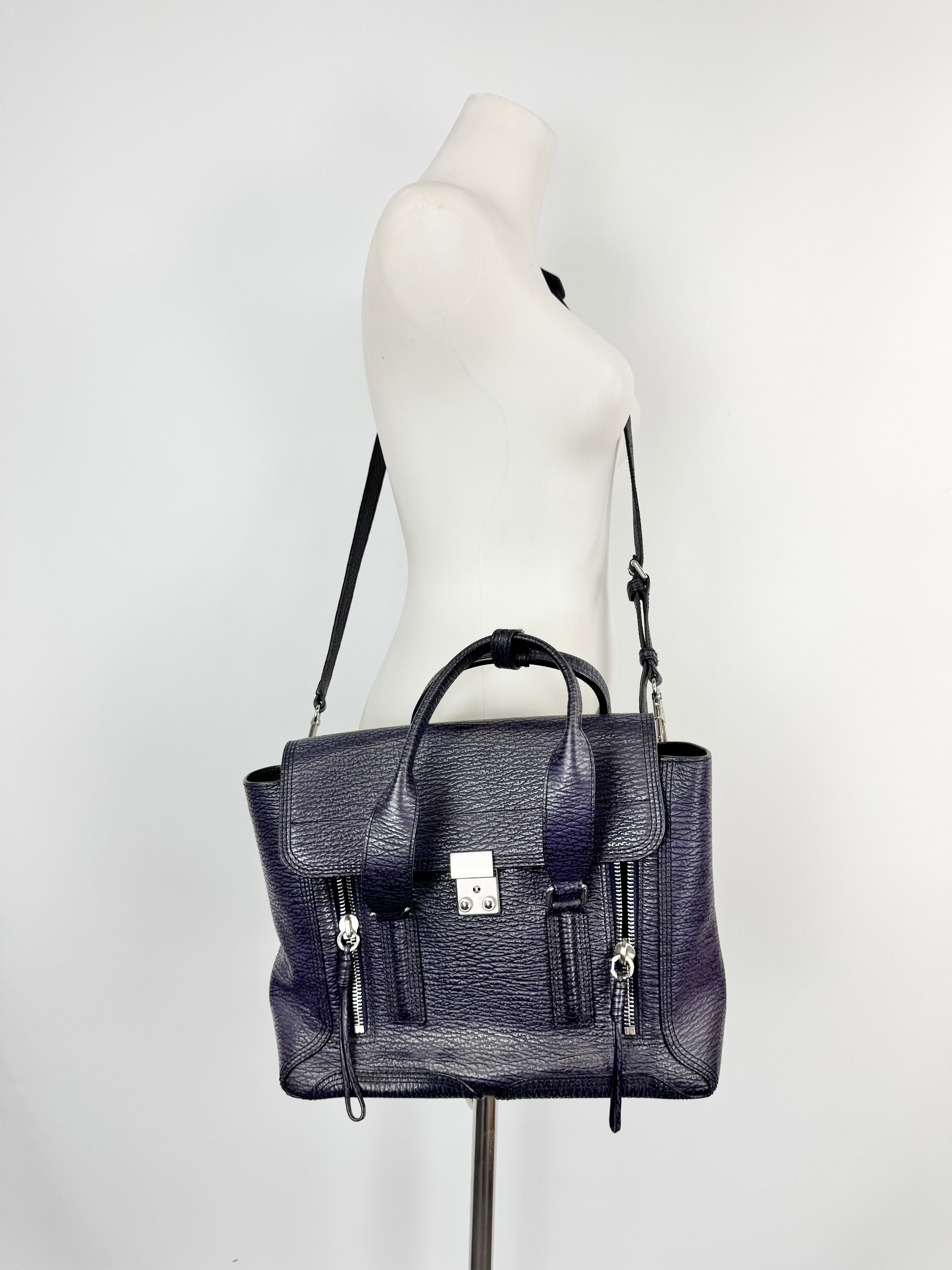 3.1 Phillip Lim African Violet Shark Embossed 'Pashli' Handbag