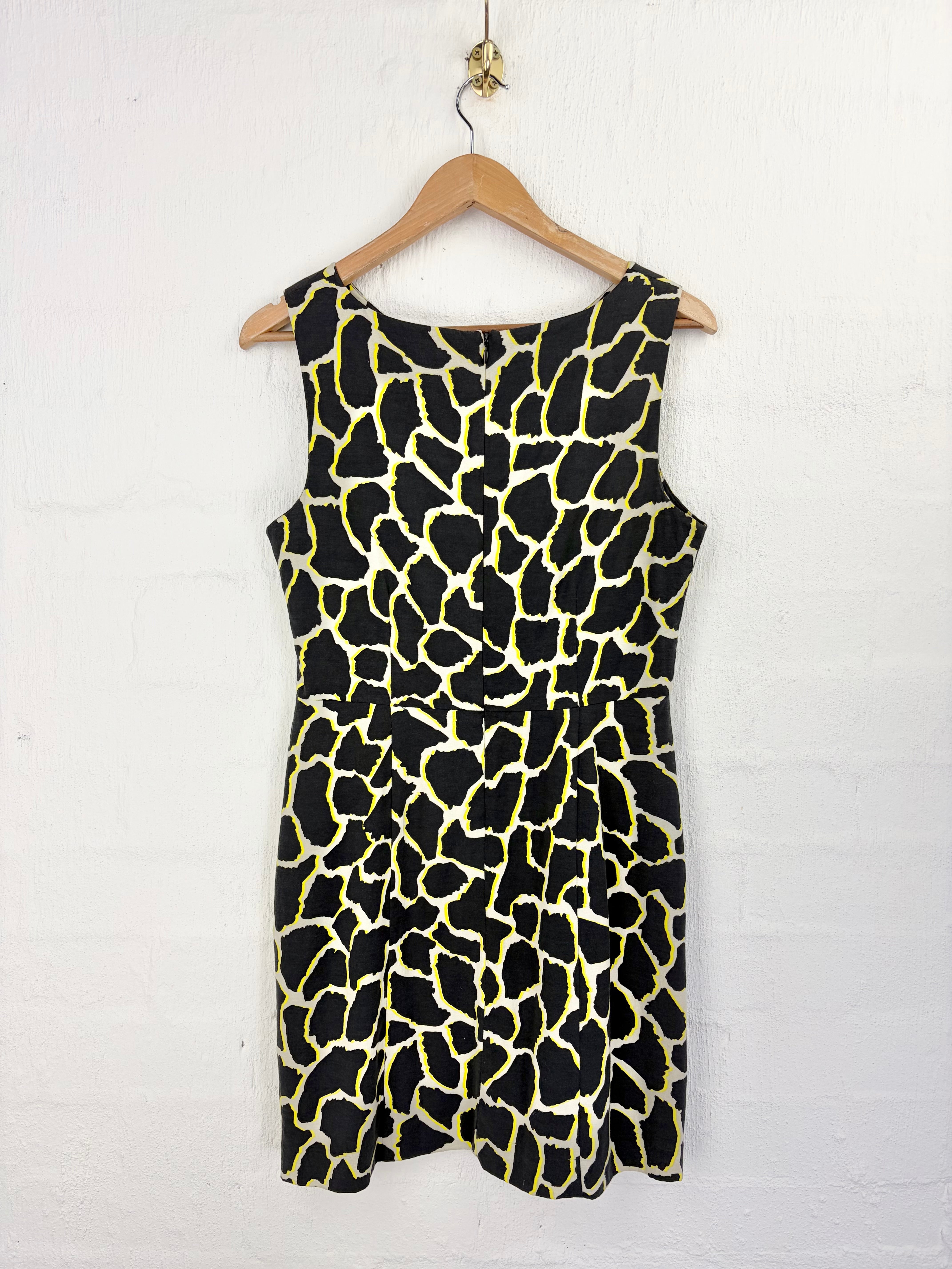 Gorman Black & Yellow Abstract Pattern Sheath Dress - AU10