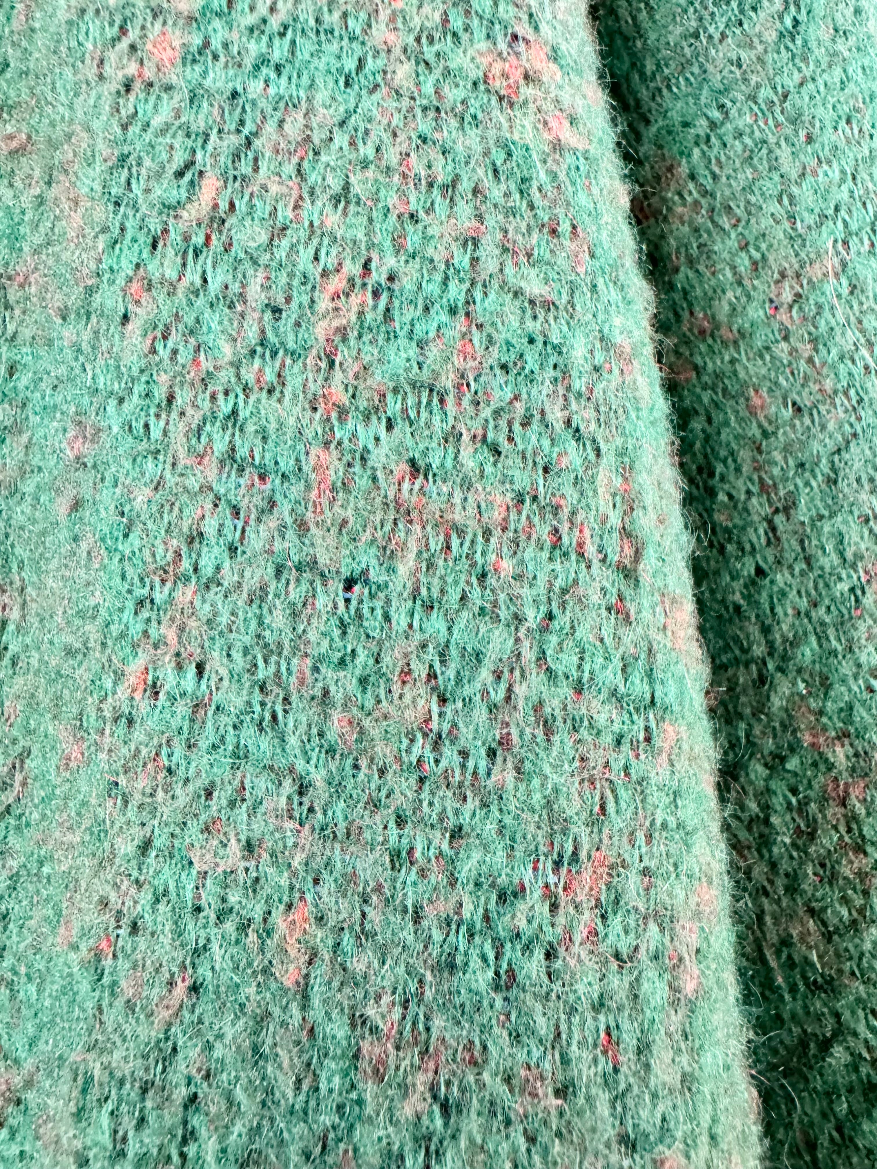 Vintage 80s Mondi Green Mohair & Wolol Blend Lined Cardigan - L