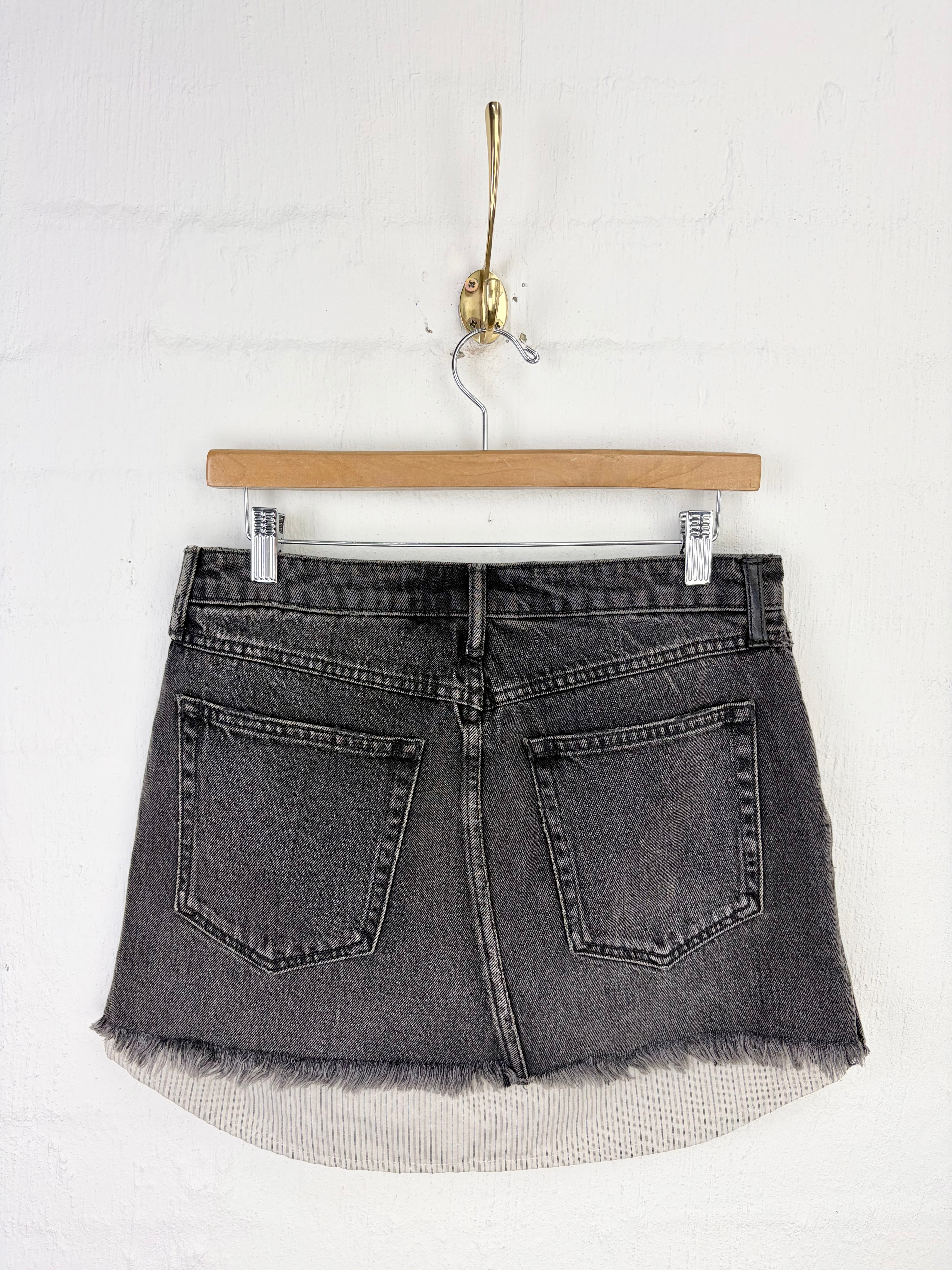 Alexander Wang Denim Mini Skirt with Peep Lining - AU6