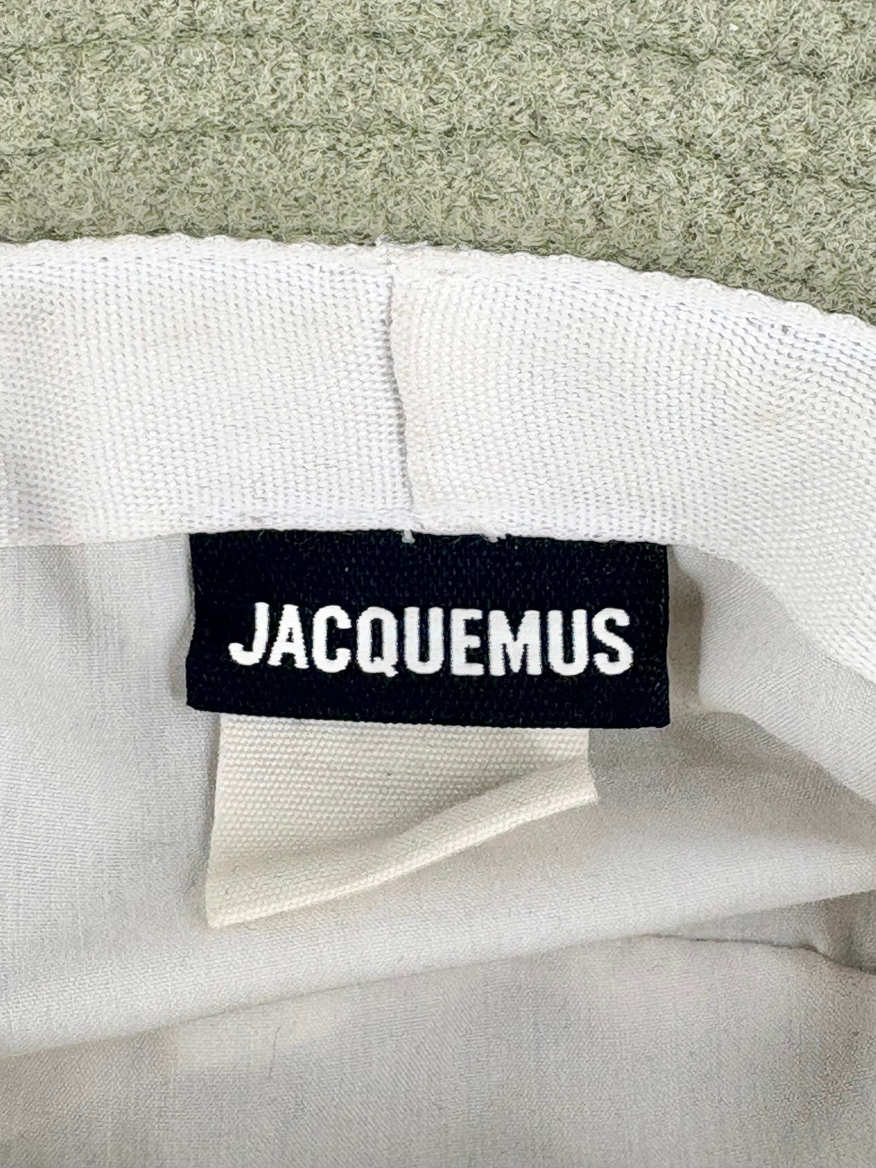 Jacquemus Sage Green Felted Drawstring Bucket Hat