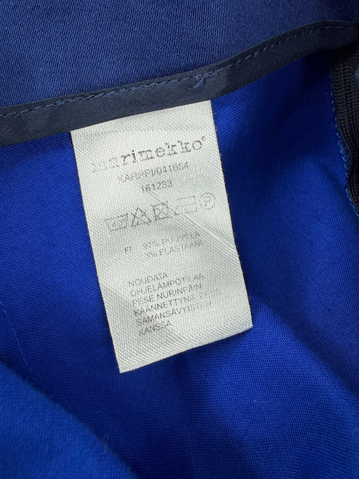 Marimekko Navy and Electric Blue Patterned Stretch Pant - AU6