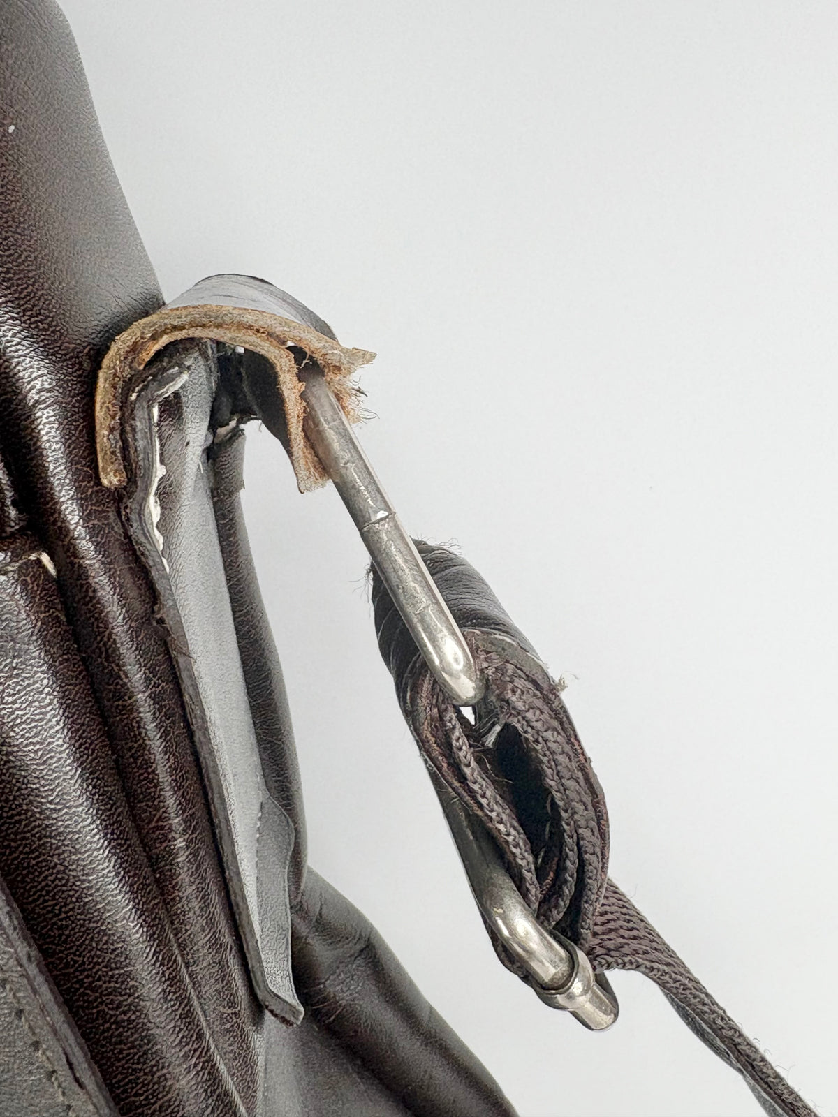Giorgio Armani Vintage Chocolate Brown Leather Messenger Bag