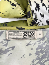 Go> by Go Silk Green & Black Patterned Blouse - AU8