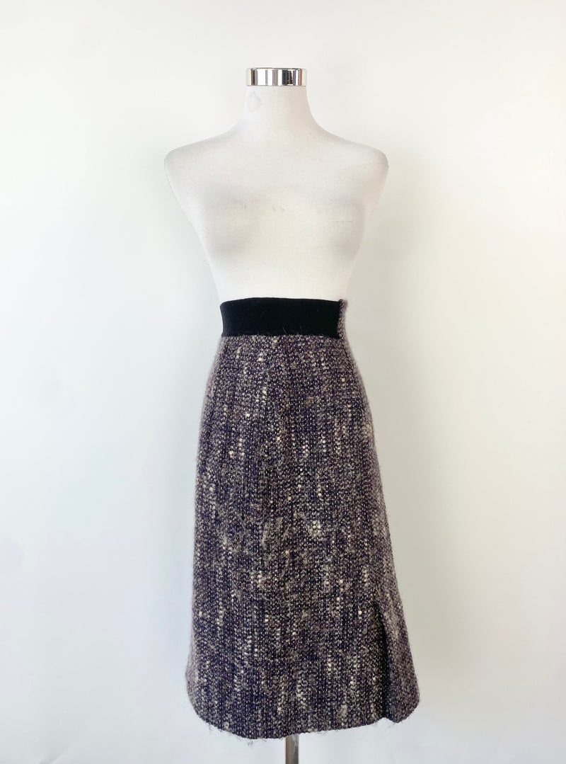 Visage Grey & Purple Tweed Pencil Skirt - AU10