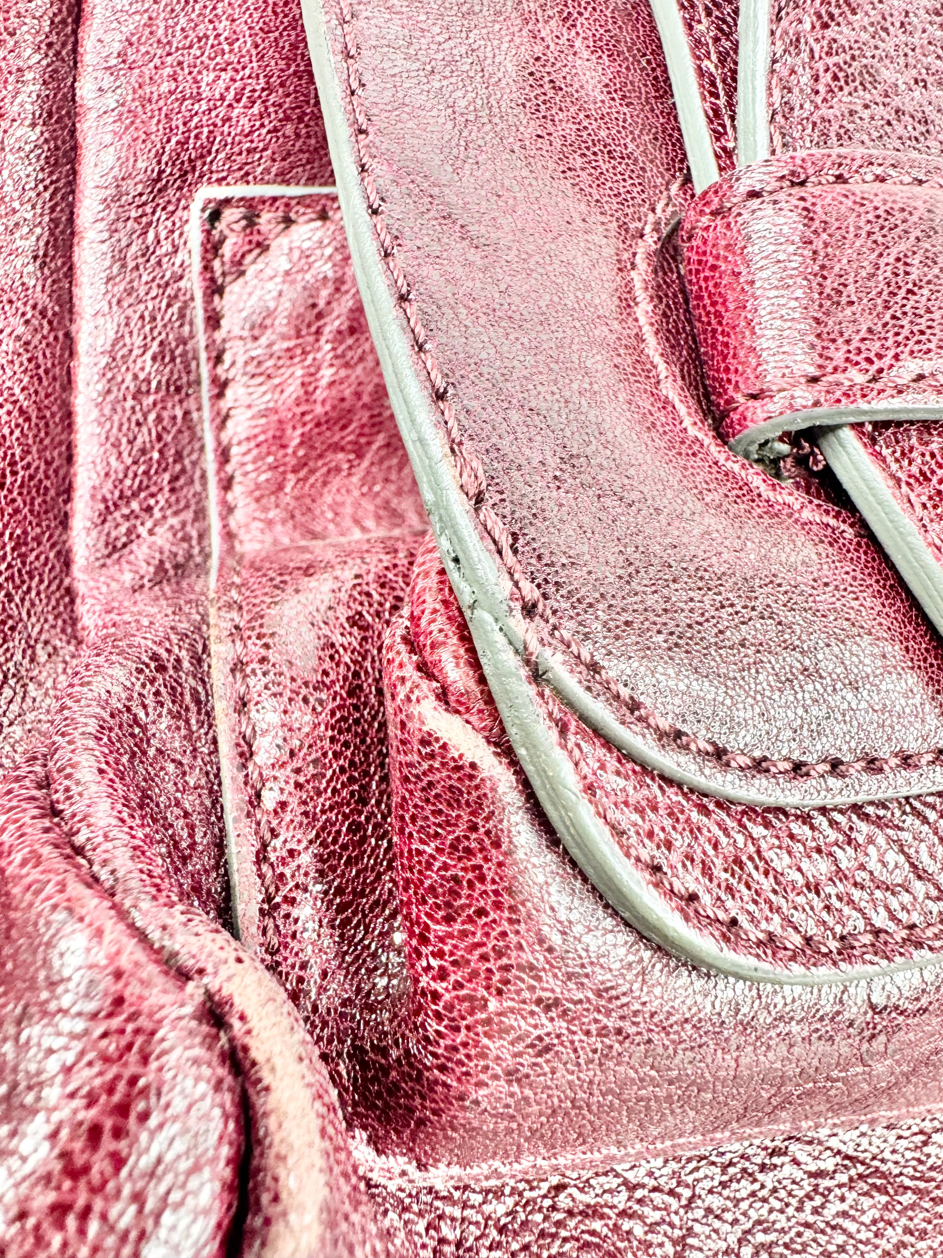 Chloé Burgundy Leather Saskia Square Tote Bag