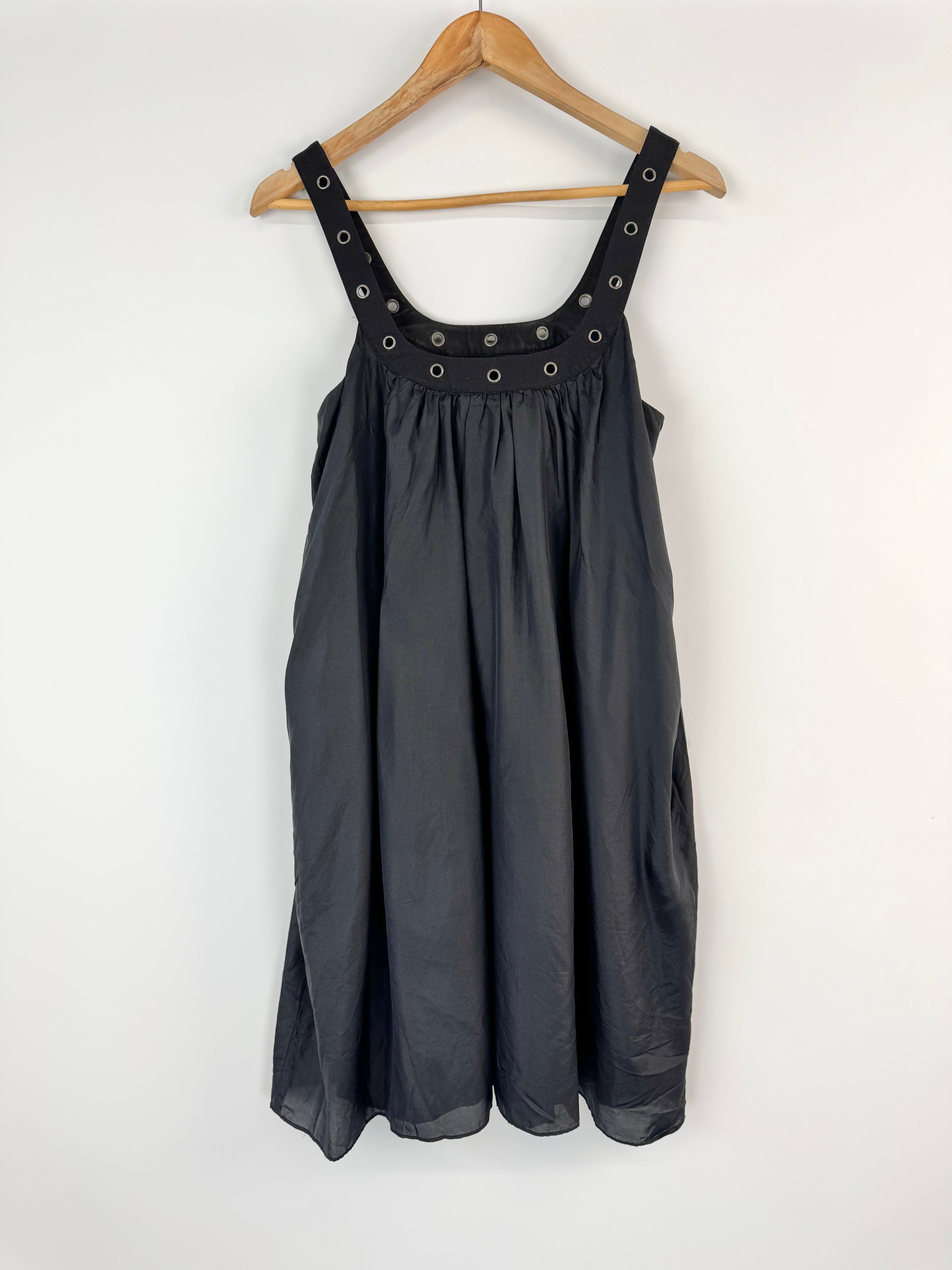 Zimmermann Black Eyelet Embellished Silk Mini Dress - AU8/10