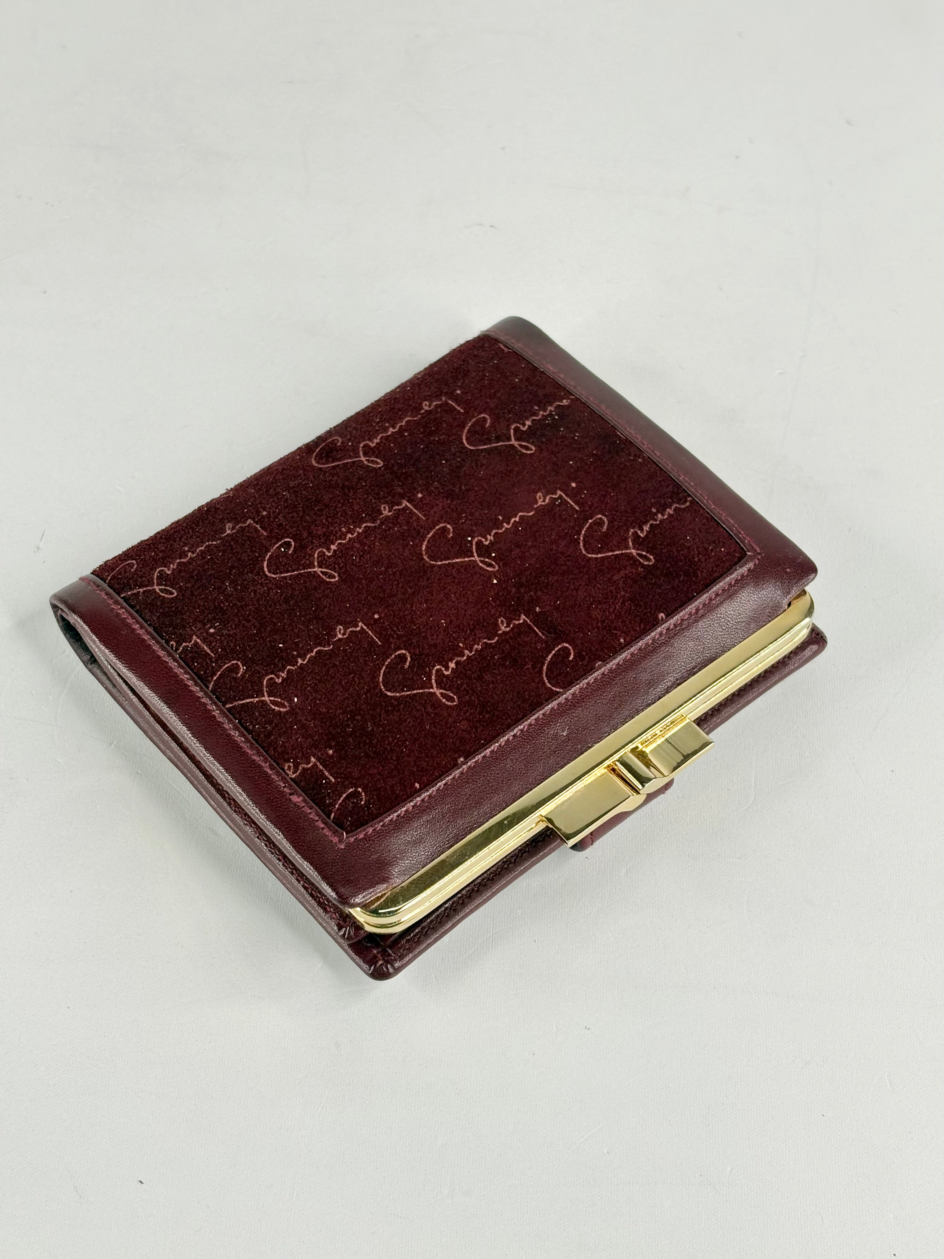 Vintage 70s Givenchy Maroon Leather Jacquard Wallet