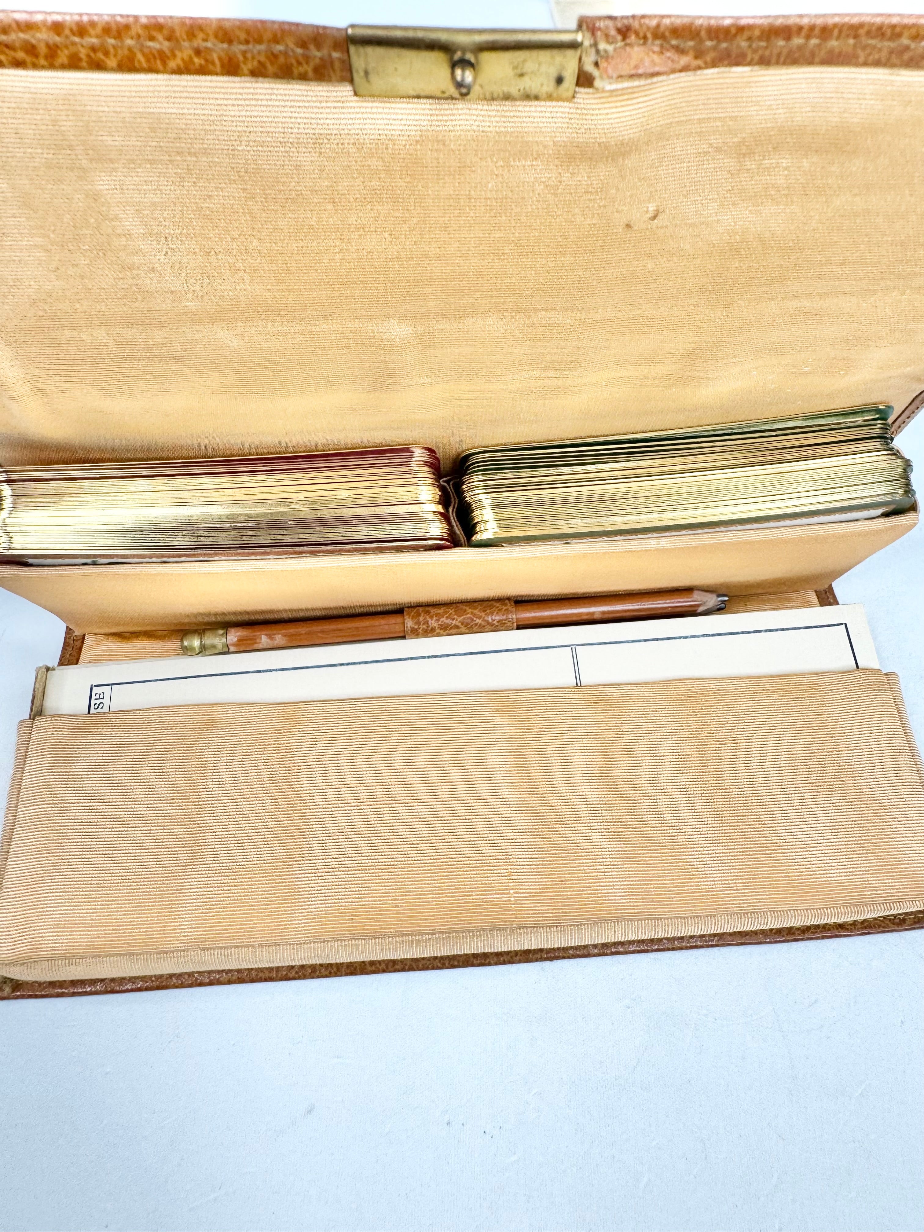 Vintage Hardy Bros Leather Bound Card Game Set