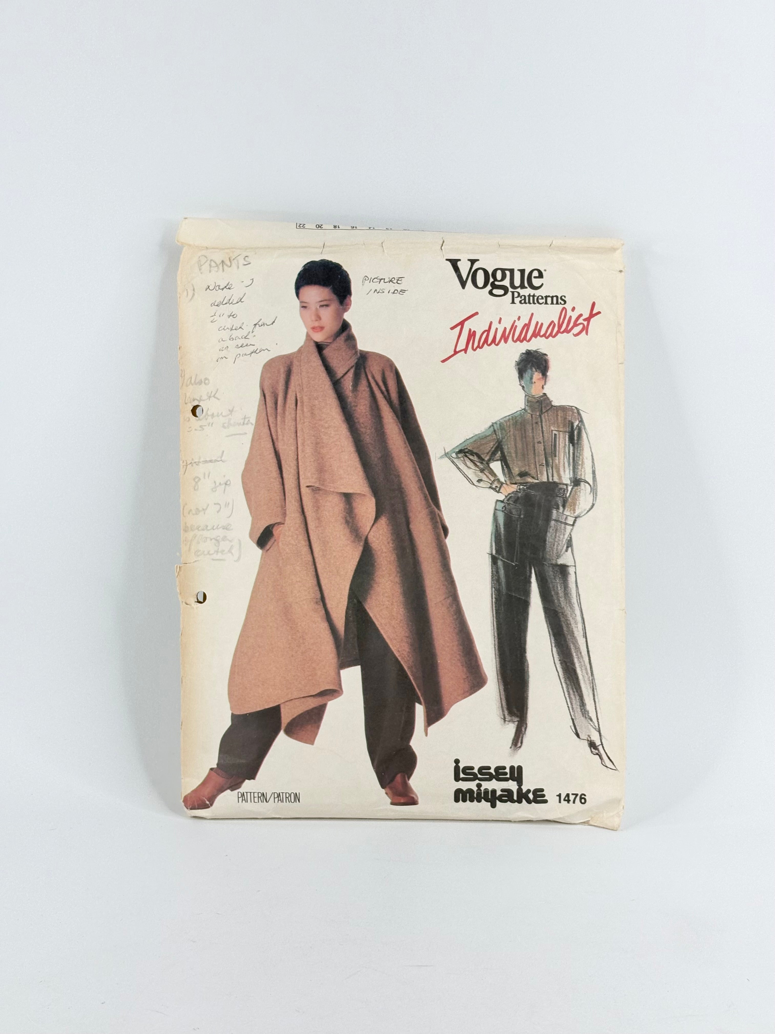 Vogue Patterns Individualist Issey Miyake Coat, Shirt & Pants: No. 1476 - 8/16