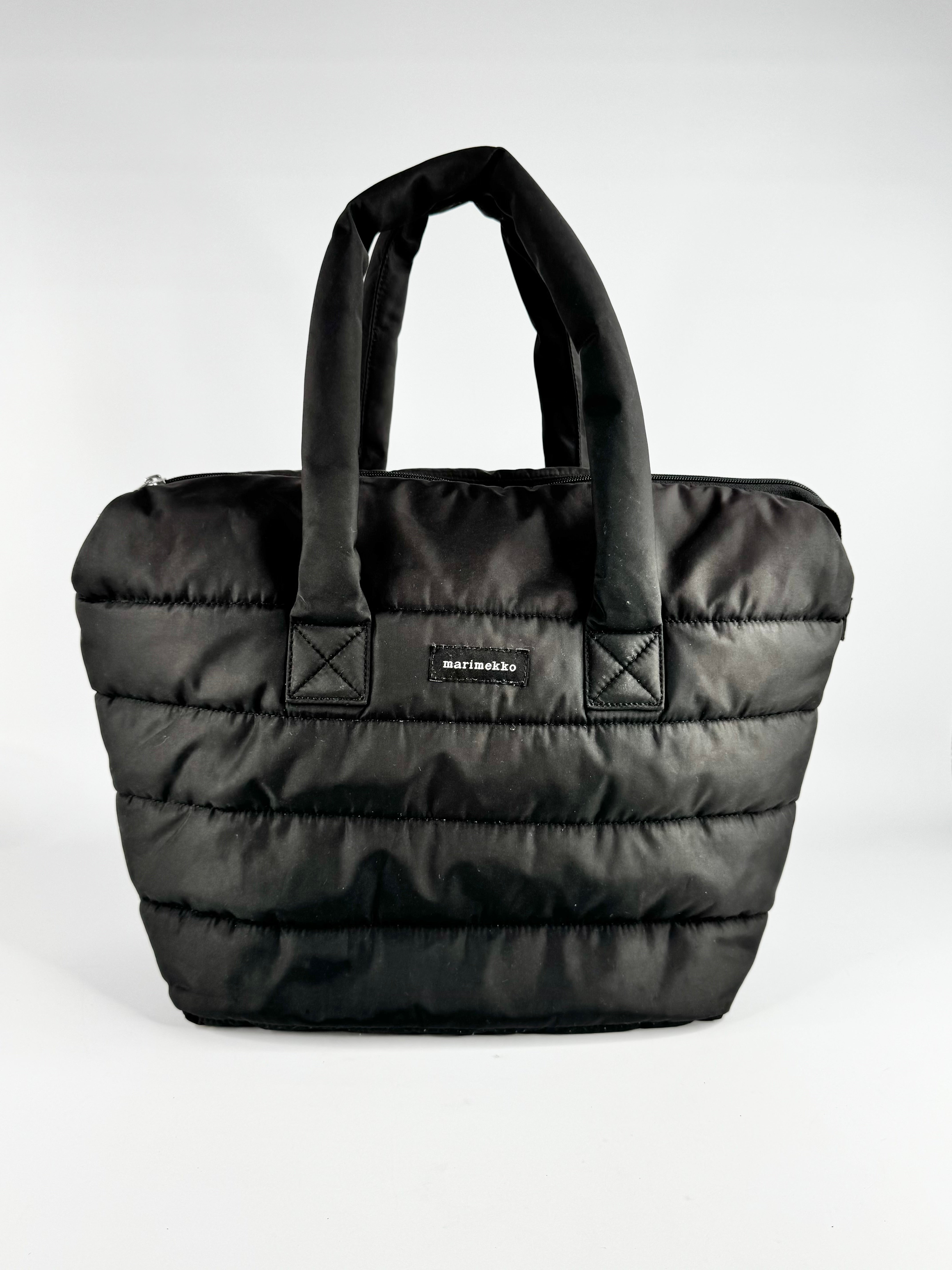 Marimekko Black Quilted Tote Bag