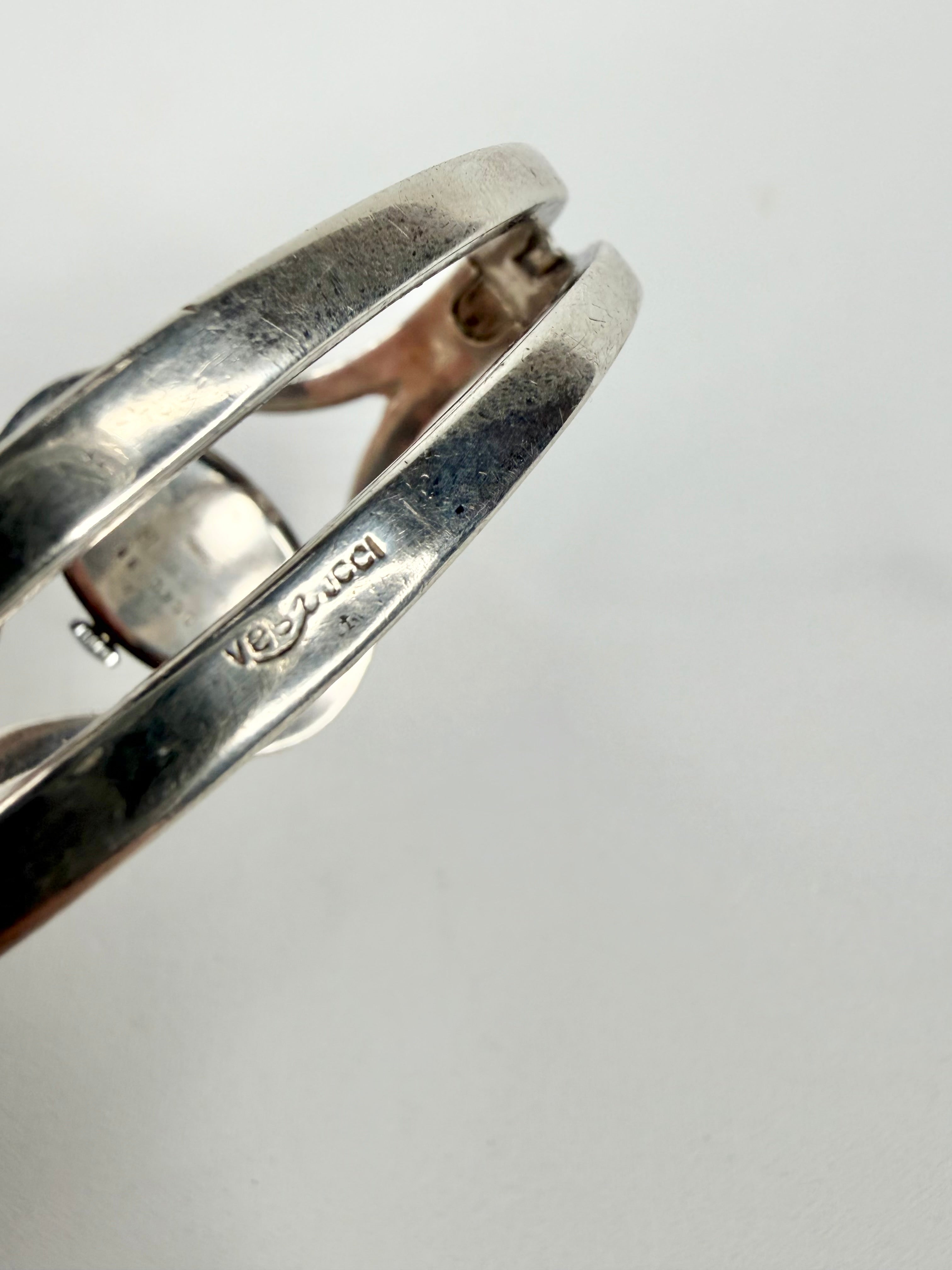 Mid Century Mondia Vespucci Sterling Silver Mechanical Bangle Watch