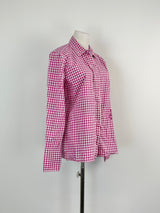 DMN Magenta Check Cotton Long Sleeve Shirt - AU8