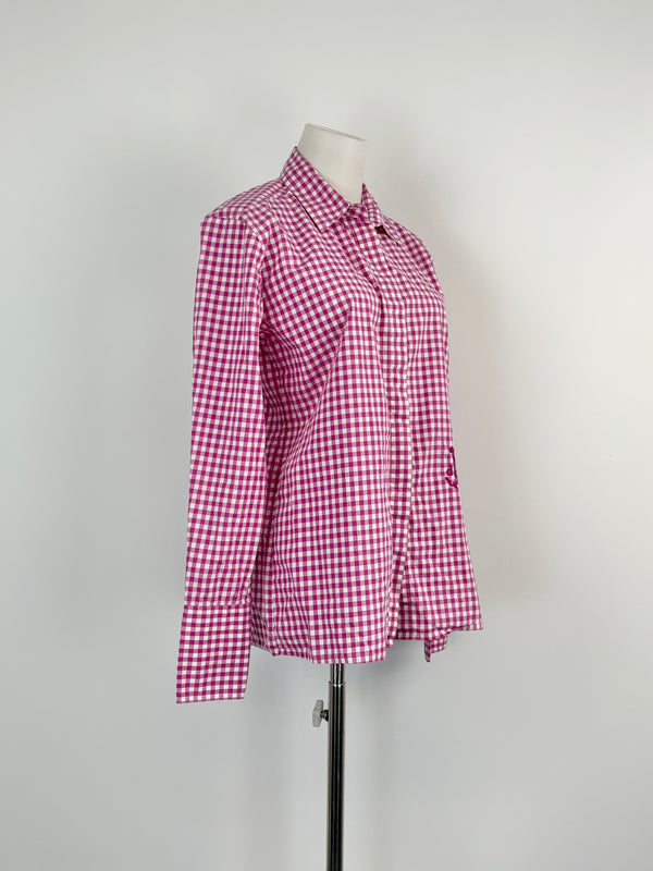 DMN Magenta Check Cotton Long Sleeve Shirt - AU8