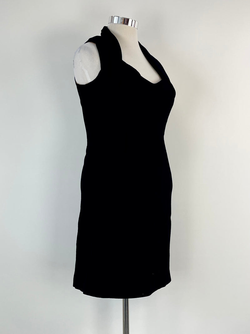 Willow Black Wool Sleeveless Midi Dress - AU12