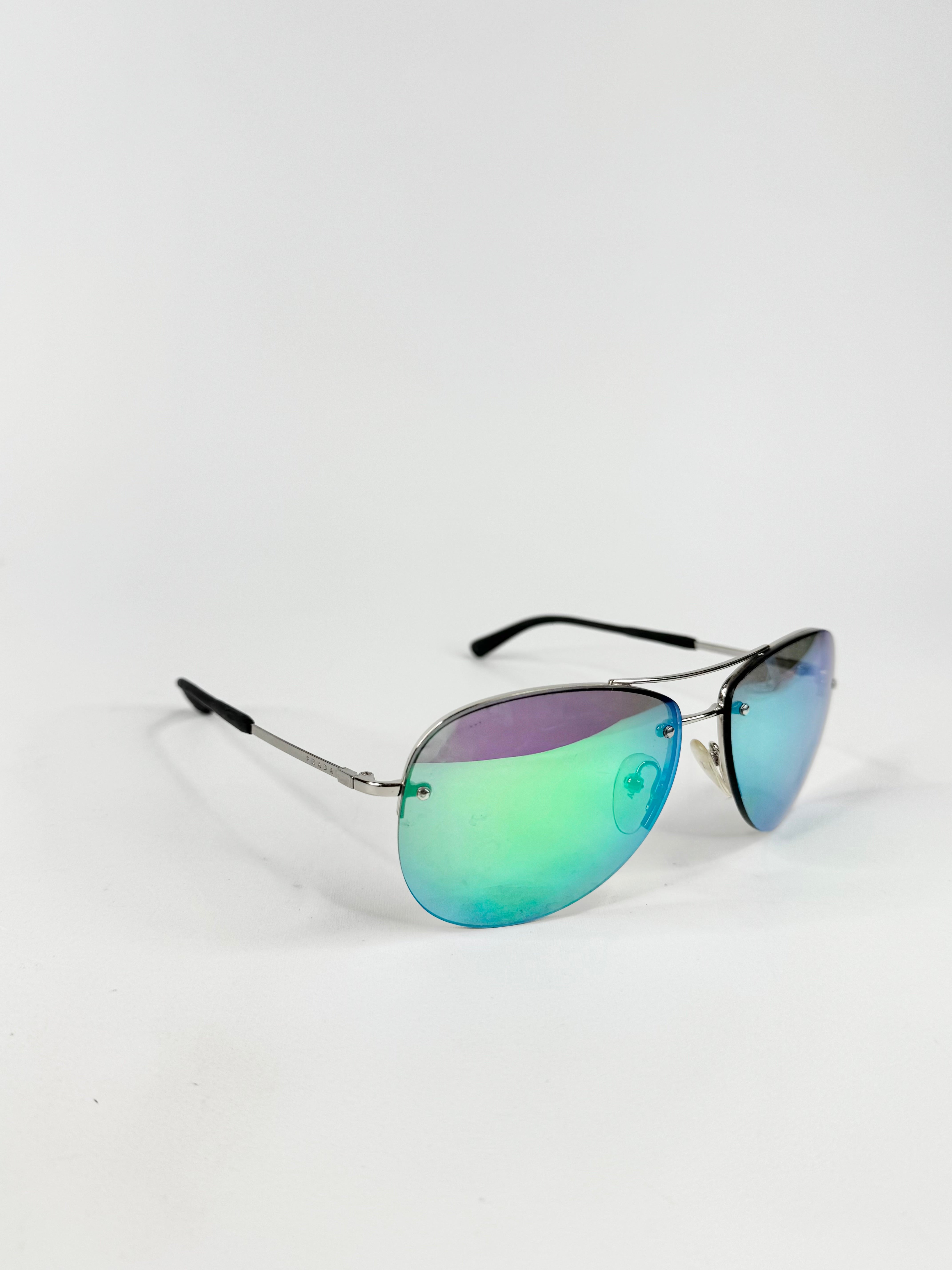 Prada Linea Rossa Blue Mirrored Sunglasses
