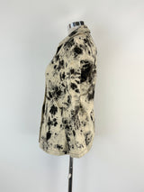 Michael by Michael Kors Off-White & Black Tie-Dye Denim Jacket - AU10/12