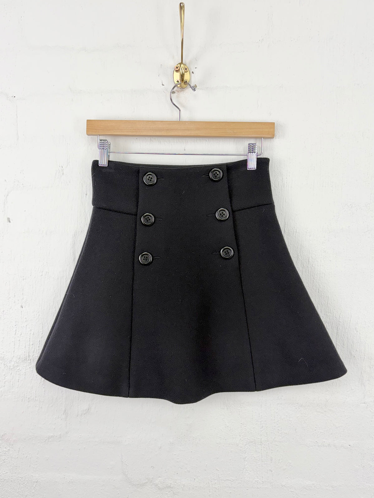 Red Valentino Black Wool Skater Skirt - AU12