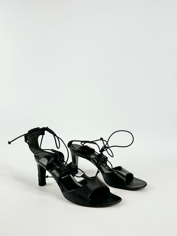 Helmut Lang Black Wrap Sandals - EU37