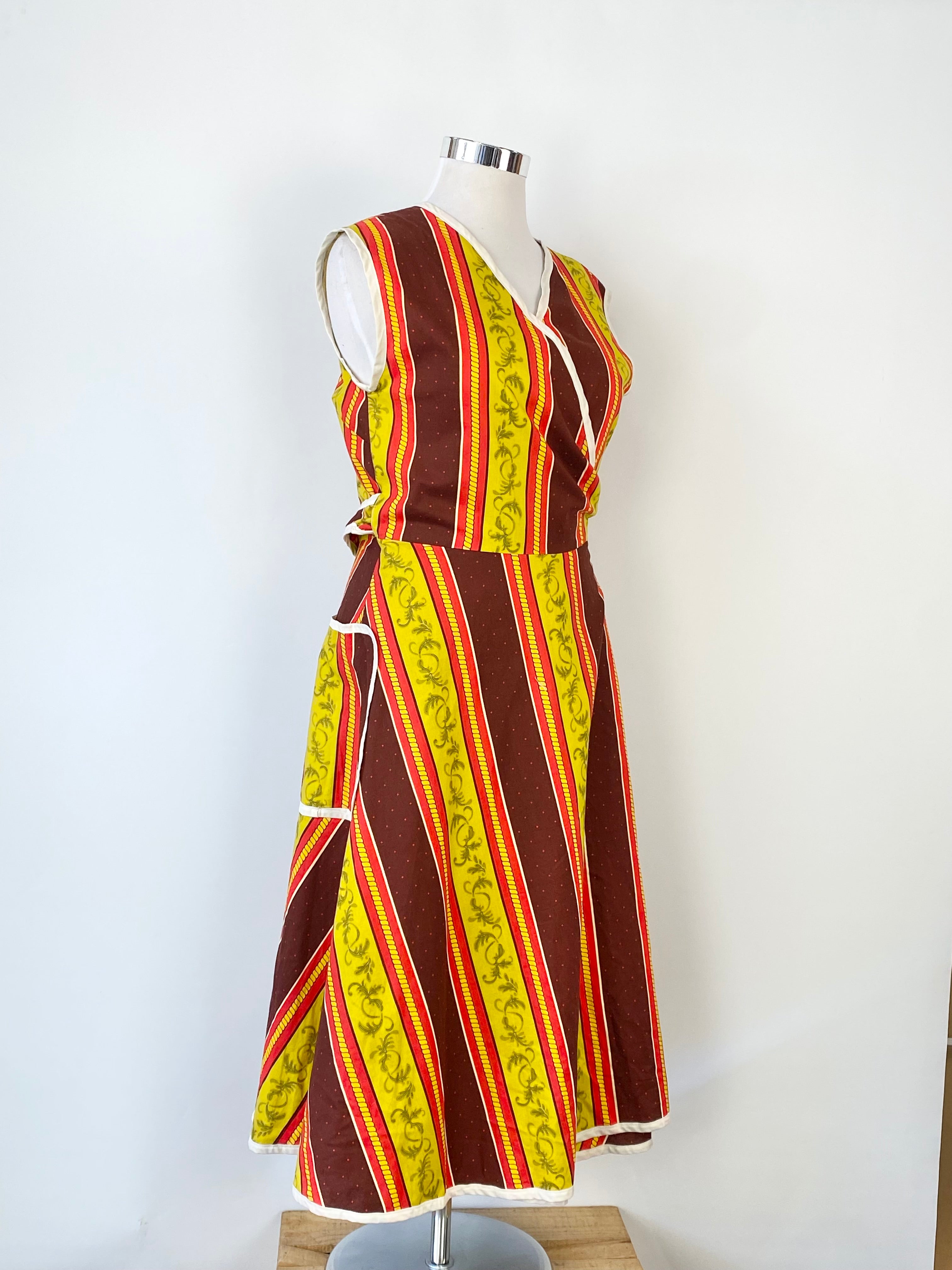 Handmade Vintage Fabric Wrap Dress - AU10/12