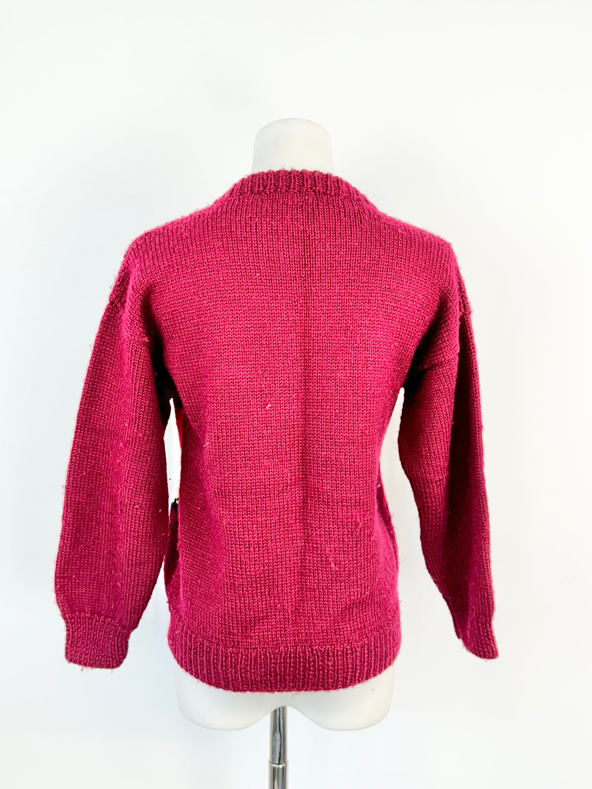 Hand-Knitted Burgundy Tin-Tin Jumper - AU8