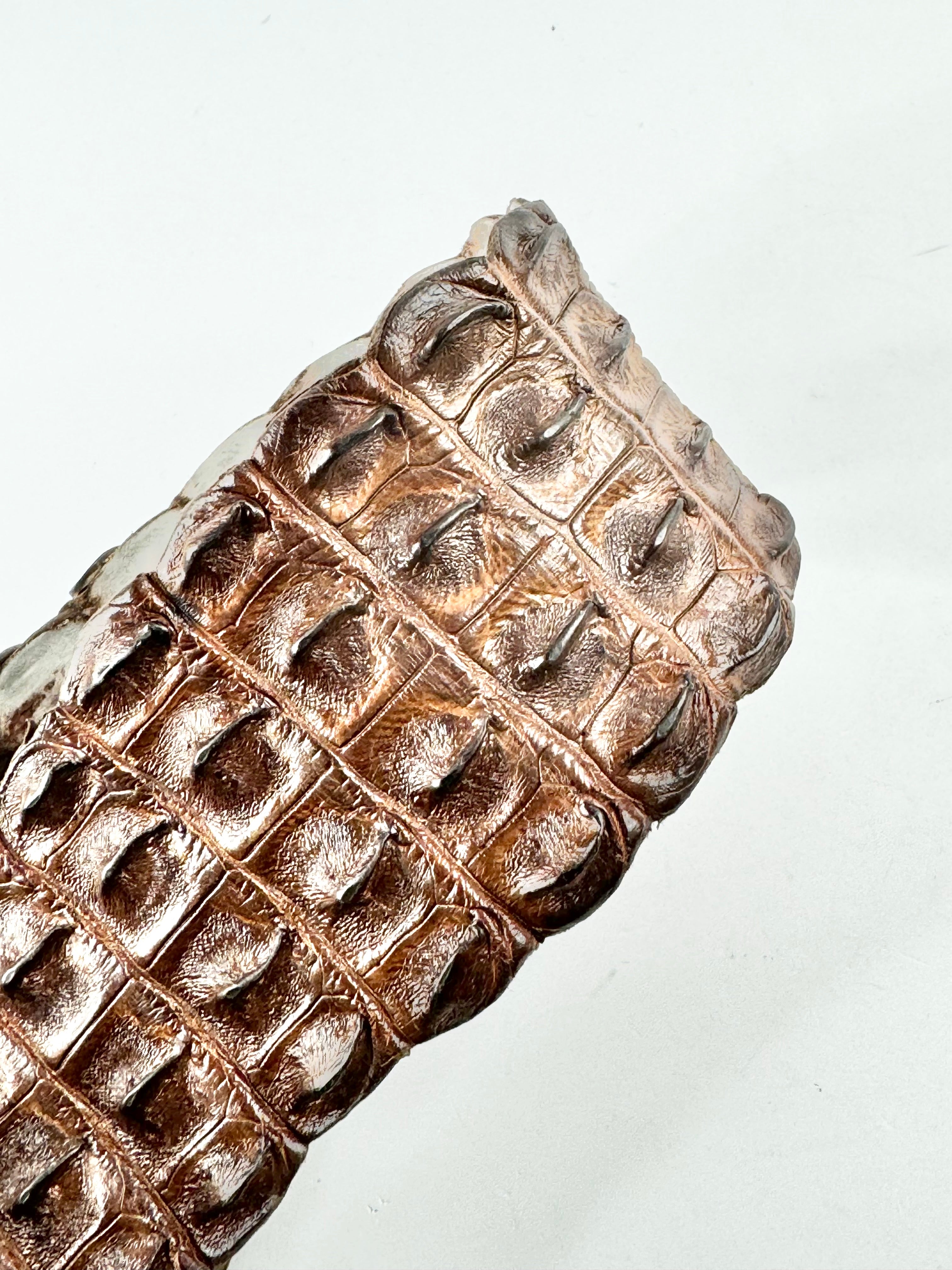 Vintage Wide Brown Crocodile Leather Belt