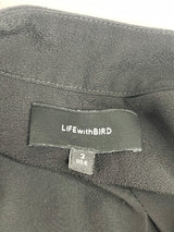 LifewithBird Black Crepe Button Up Top - AU12