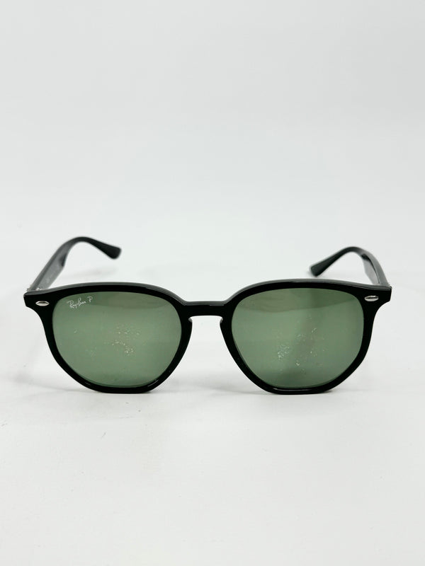 Ray Ban Polished Black Irregular Shaped Sunglasses