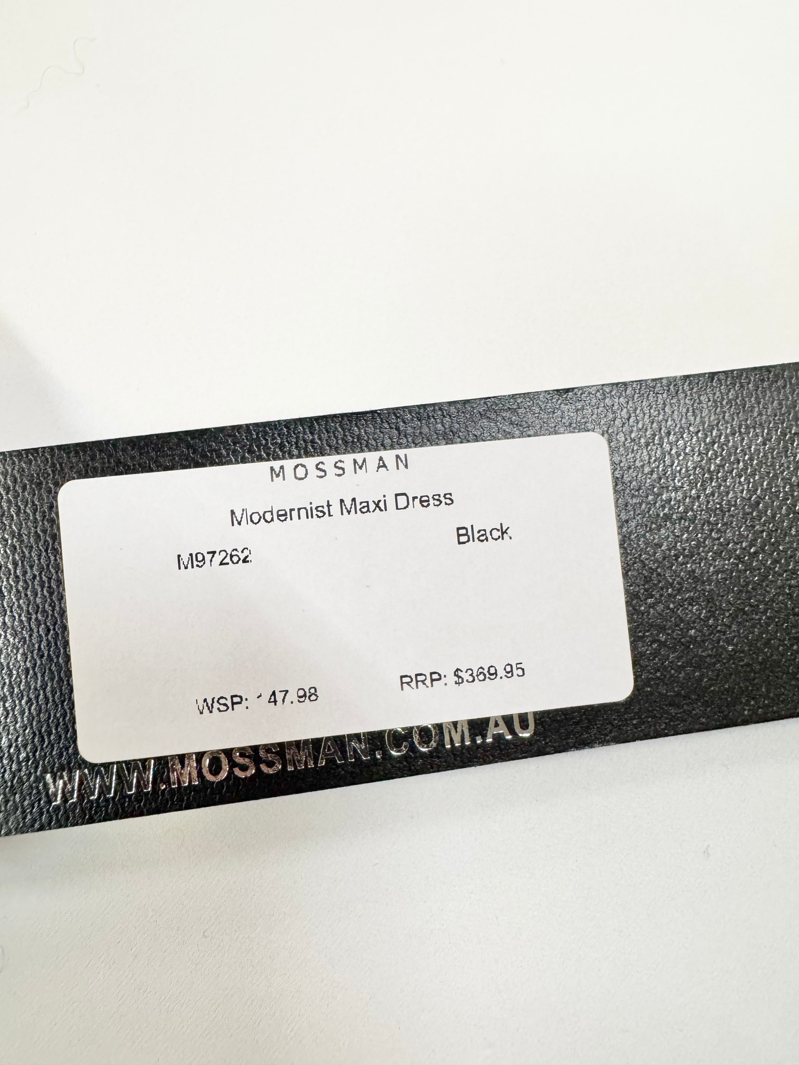 Mossman Black Fitted 'Modernist' Maxi Dress NWT - AU6