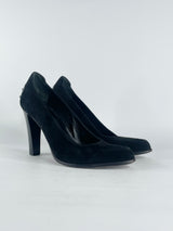 Tod's Black Suede Pointed-Toe Pumps - EU35.5