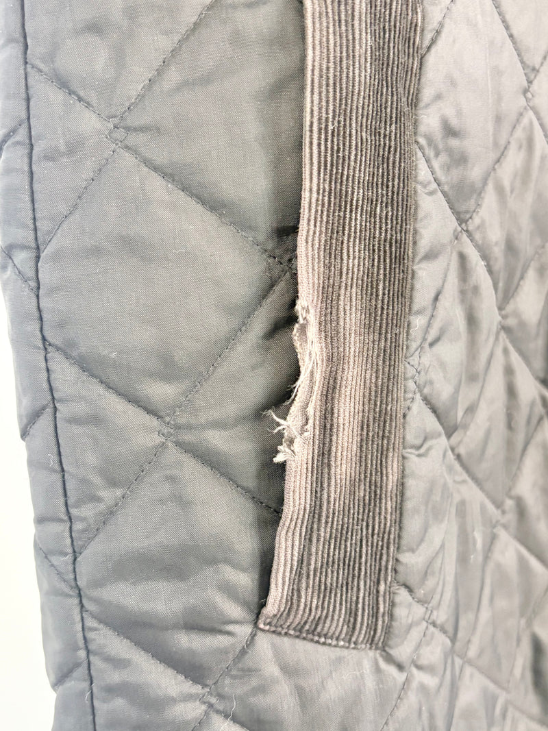 Lavenham Black Quilted & Corduroy Contrast Coat - AU10