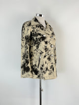 Michael by Michael Kors Off-White & Black Tie-Dye Denim Jacket - AU10/12