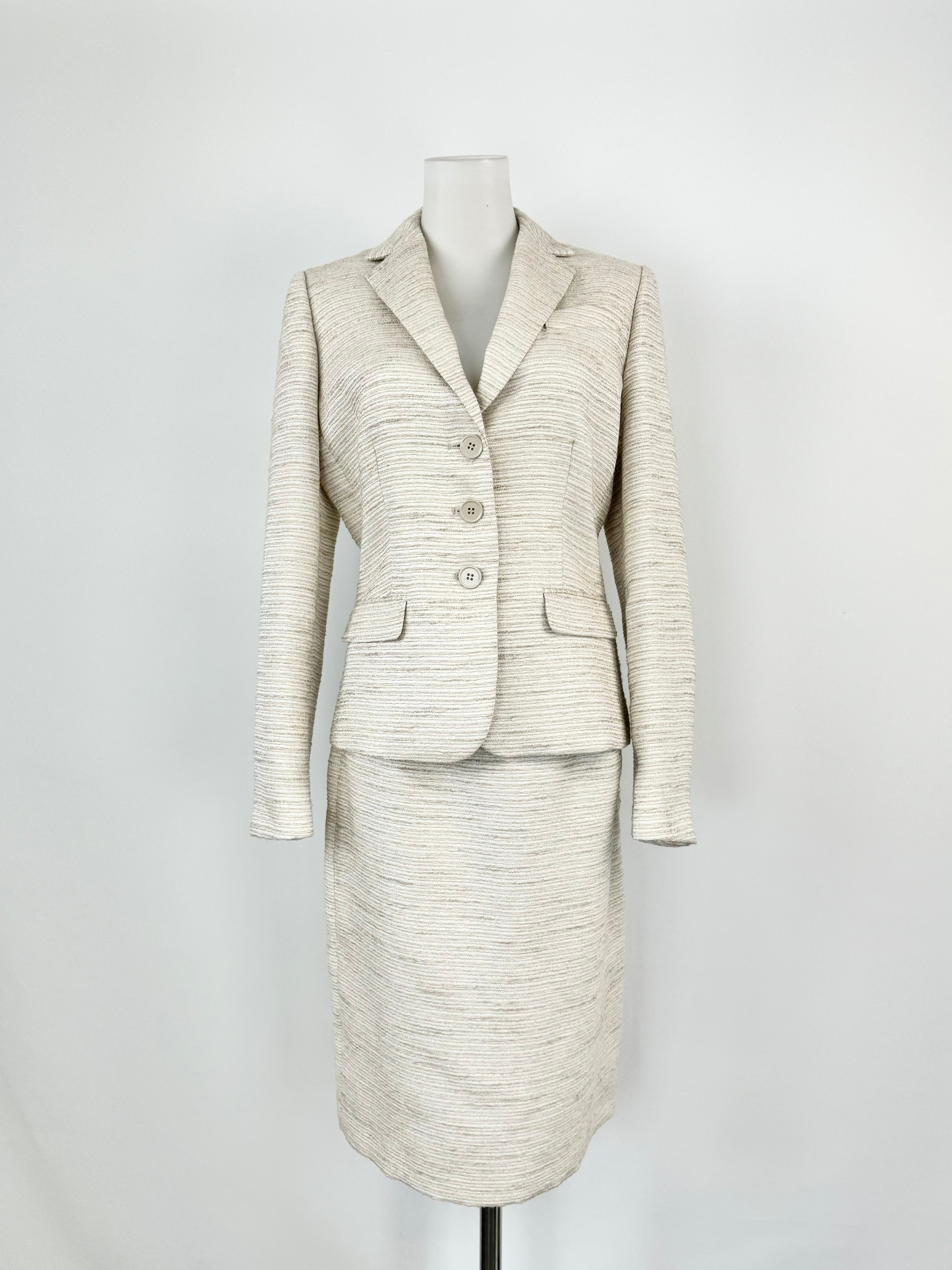 Calvin Klein Silver, White & Cream Woven 2 Pce Suit - AU10