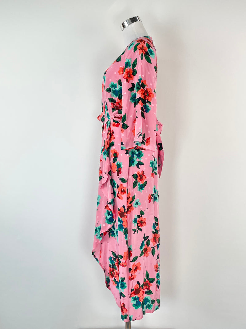 Essentiel Antwerp Pink Floral 'Vayen' Midi Dress - AU8