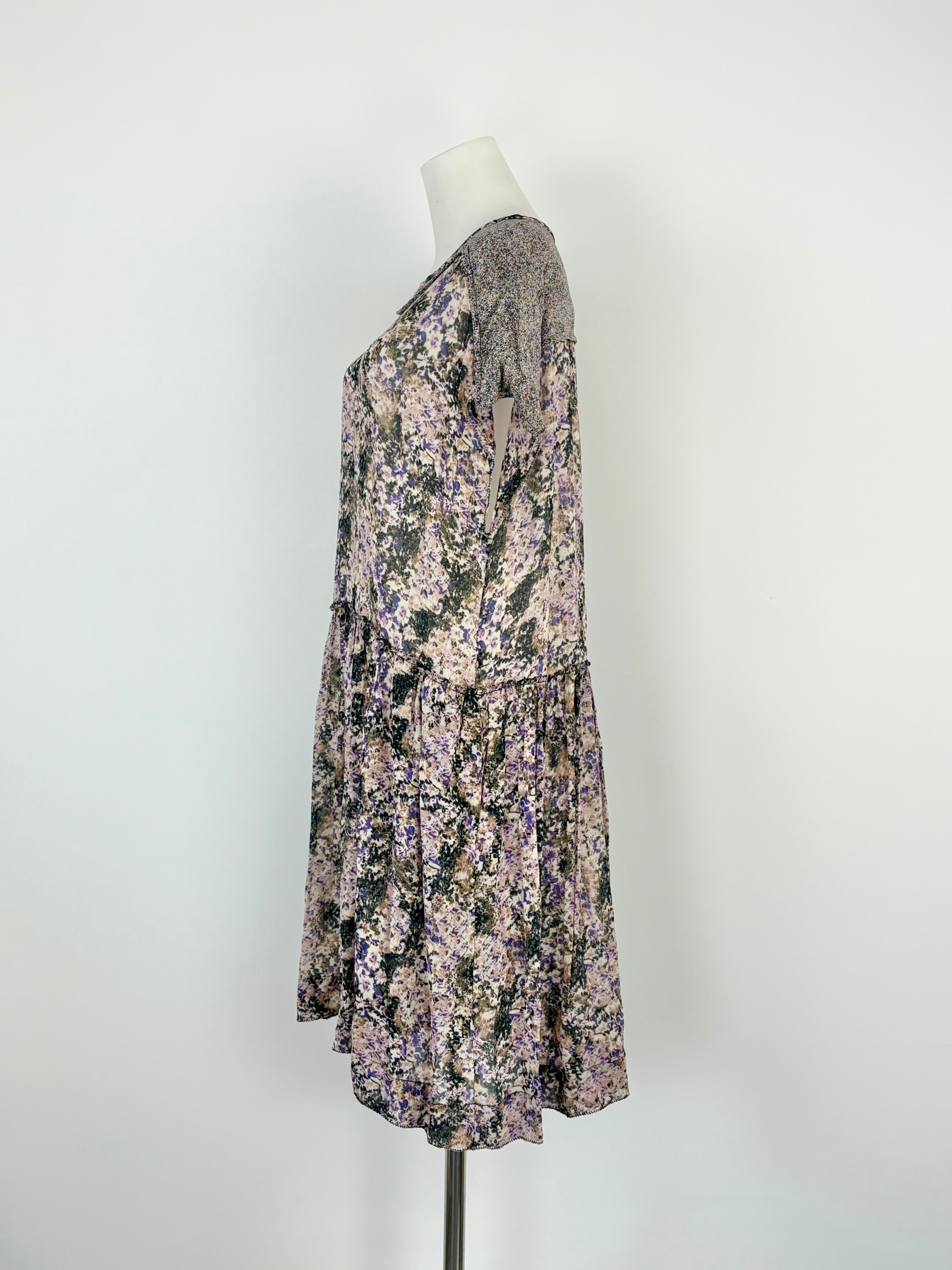 Isabel Marant Étoile Lavender Floral Camo Sheer Midi Dress - AU10