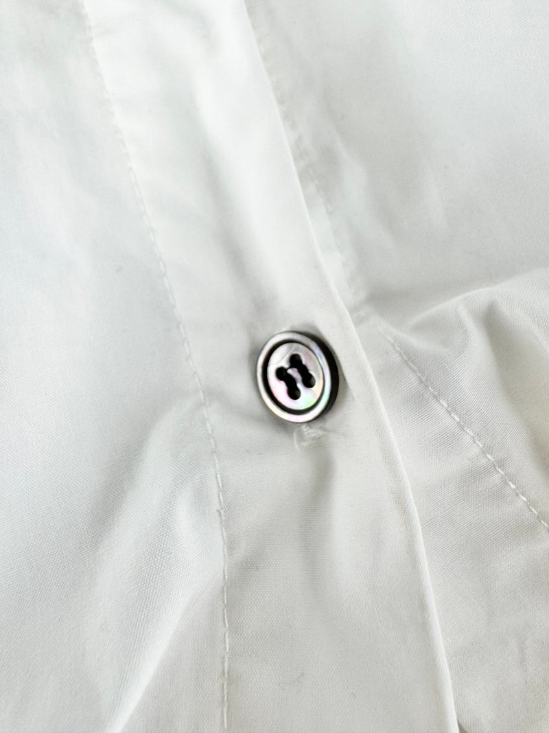 Alexander McQueen White Cotton Tiered Blouse - AU10/12